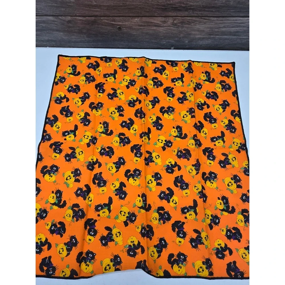 Halloween Black Cat Pumpkin Orange Kitchen Towel Decorative Seasonal banda